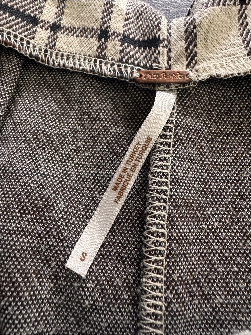 Free People Black & Cream Plaid Ankle Pants, Size S - Picture 3 of 6